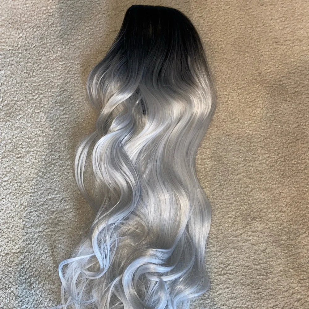 Synthetic Ombré Long Wavy Natural Looking Heat Resistant Wig